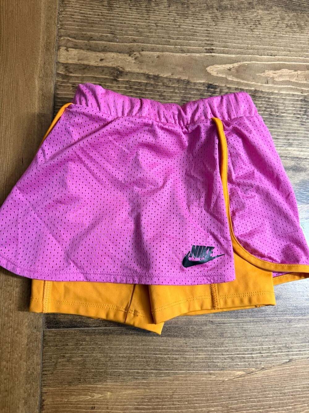 Nike Skort Size 6X Pink Yellow Athletic Shorts